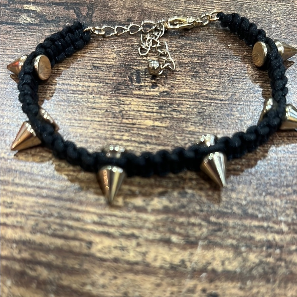 Black and Gold Spike Bracelet